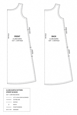 A-Line Kurta pattern sheet
