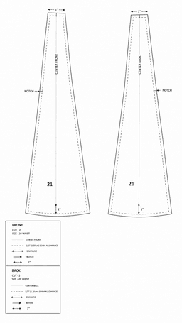 Kali Skirt pattern sheet