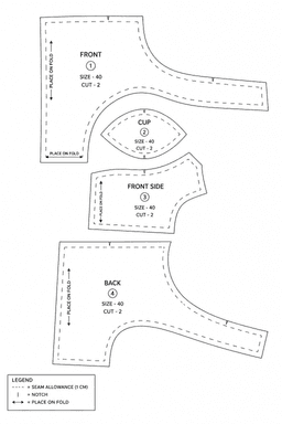 Masaba Style Blouse pattern sheet