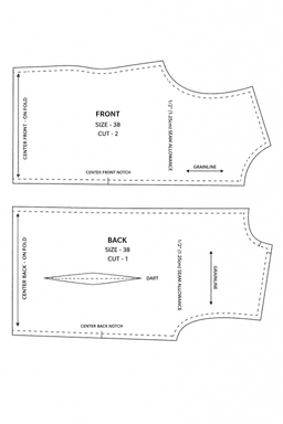 Nehru Jacket pattern sheet