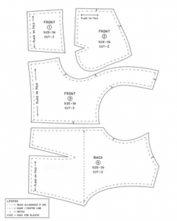 Sabyasachi Style Blouse pattern sheet