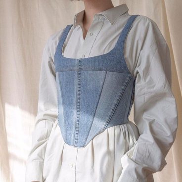 Denim corset